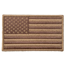 Large Embroidered Forward US Flag Patch (Color: Coyote Tan)
