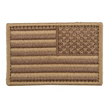 Embroidered Reverse US Flag Patch (Color: Coyote Tan)