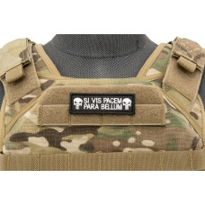 Embroidered Si Vis Pacem Para Bellum Patch (Color: Black)