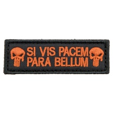 Embroidered Si Vis Pacem Para Bellum Patch (Color: Orange)