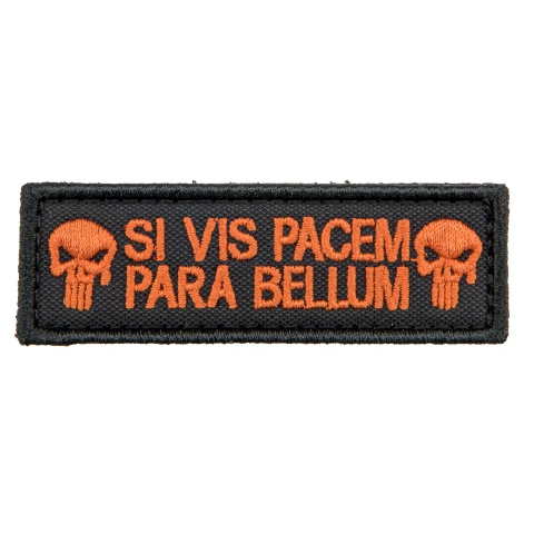 Embroidered Si Vis Pacem Para Bellum Patch (Color: Orange)