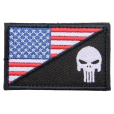 Embroidered US Swat Flag with Punisher Patch (Full Colors)