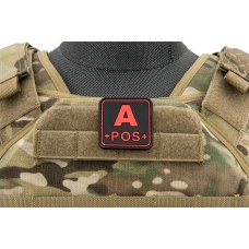 Squared A-Positive Blood Type PVC Patch (Color: Black and Red)