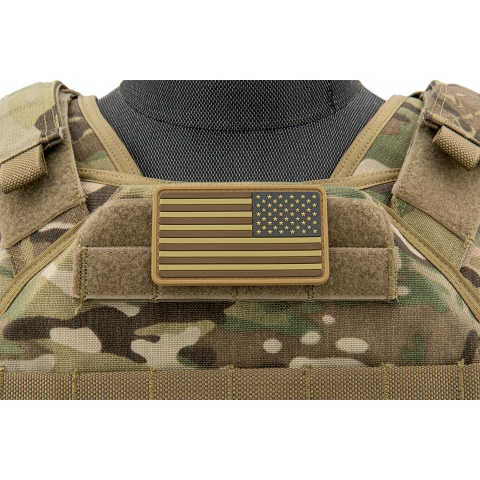 US Flag Reverse PVC Patch (Color Coyote Brown)