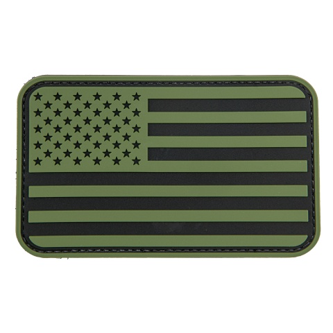 Large Forward US Flag PVC Patch (Color: Black and Yellow)