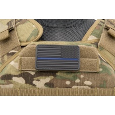 US Flag Reverse PVC Patch (Color: Black and Dark Gray)