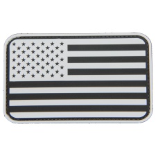 Large Forward US Flag PVC Patch (Color: Black and White)