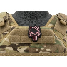 Tactical Hello Kitty PVC Patch (Color: Black/Pink)