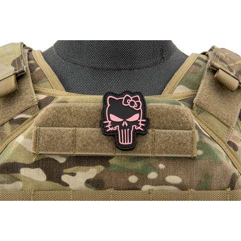 Tactical Hello Kitty PVC Patch (Color: Black/Pink)