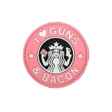 I Heart Guns & Bacon PVC Patch (Color: Pink)