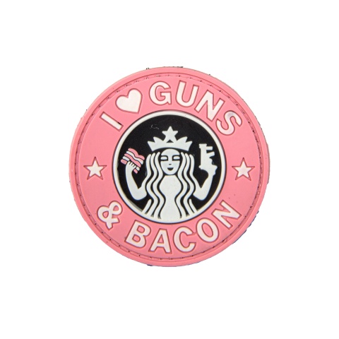 I Heart Guns & Bacon PVC Patch (Color: Pink)