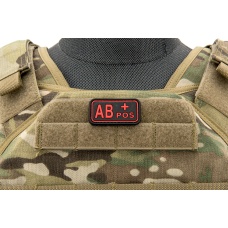 AB-Positive Blood Type PVC Patch (Color: Black and Red)