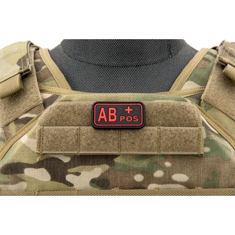 AB-Positive Blood Type PVC Patch (Color: Black and Red)