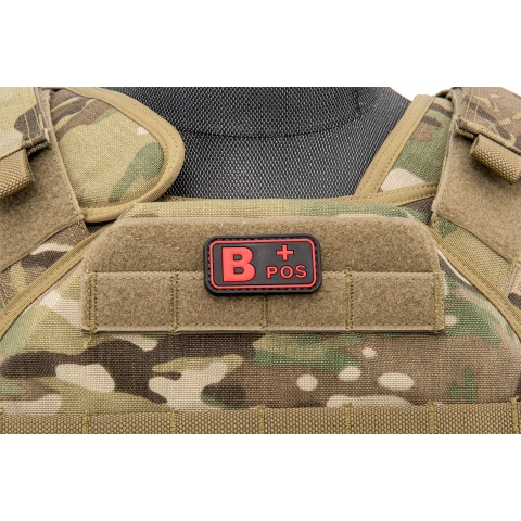 B-Positive Blood Type PVC Patch (Color: Black and Red)