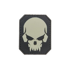 Large Pirate Skull PVC Patch (Color: Black and Gray)