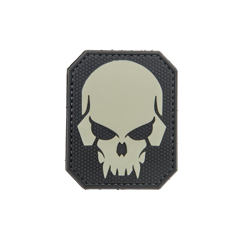 Large Pirate Skull PVC Patch (Color: Black and Gray)
