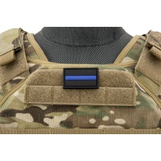 Small Thin Blue Line PVC Patch (Color: Black and Blue)