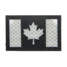 Reflective Canadian Flag Patch (Color: Black and White)