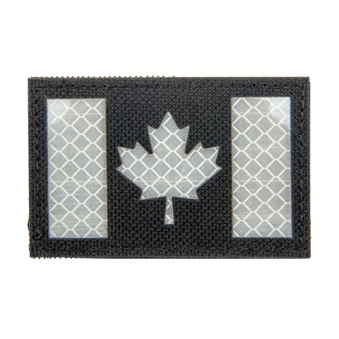 Reflective Canadian Flag Patch (Color: Black and White)