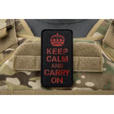 Reflective Keep Calm and Carry on Patch (Color: Black and Red)