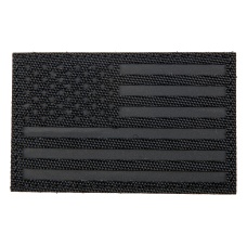 Reflective Fabric Forward US Flag (Color: Black)