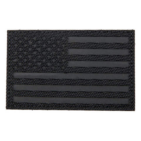 Reflective Fabric Forward US Flag (Color: Black)