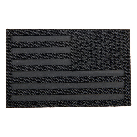 Reflective Fabric Reverse US Flag (Color: Black)