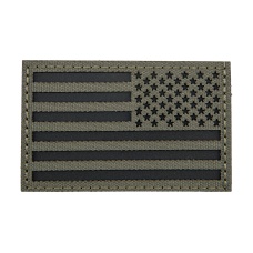 Reflective Fabric Reverse US Flag (Color: OD Green)