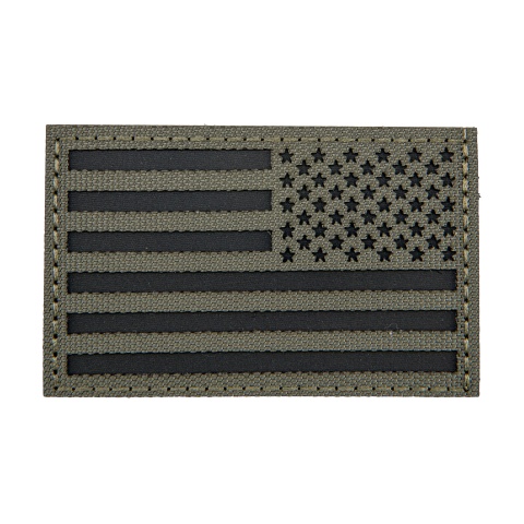 Reflective Fabric Reverse US Flag (Color: OD Green)