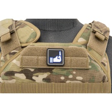 Square Dislike Button PVC Patch (Color: Black)