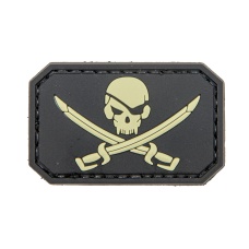 Pirate Skull PVC Patch (Color: Black)
