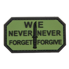 We Never Forget, Never Forgive PVC Patch (Color: Forest Green)