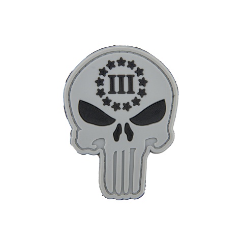 Punisher with Three Percenter PVC Patch (Color: Light Gray)