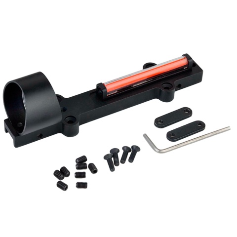 Ranger Armory 1x28mm Fiber Red Dot Sight Scope for Rib Rail Shotguns (Color: Black)