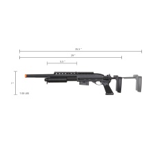 Atlas Custom Works Bravo Full Metal M870 Tactical Tac Shot Airsoft Shotgun (Color: Black)
