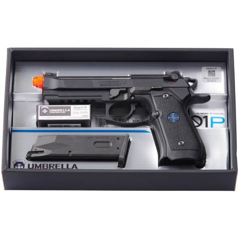 Tokyo Marui Limited Edition Biohazard Albert W. Model 01P Umbrella Corporation Gas Blowback Airsoft Pistol (Color: Black)