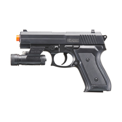 UK Arms V1918A Spring Powered Airsoft Pistol w/ Laser & Light (Color: Black)