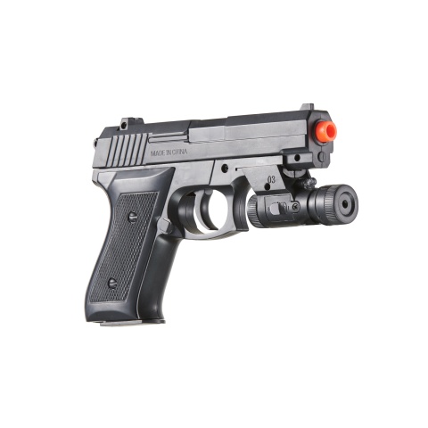UK Arms V1918A Spring Powered Airsoft Pistol w/ Laser & Light (Color: Black)
