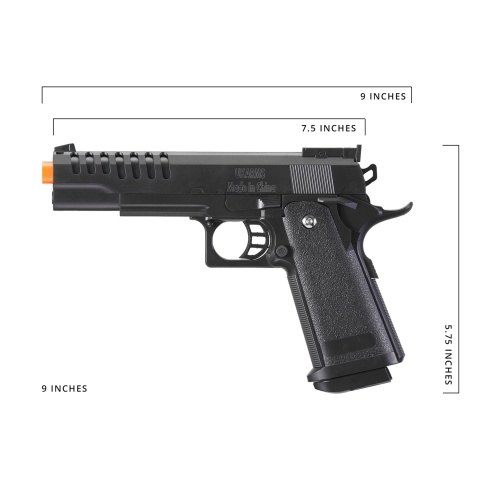 UK Arms M1911 Custom Plastic Spring Airsoft Pistol (Color: Black)