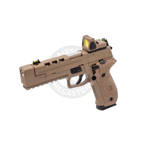 Vorsk Airsoft VP26X Gas Blowback Pistol + Micro Red Dot - Tan