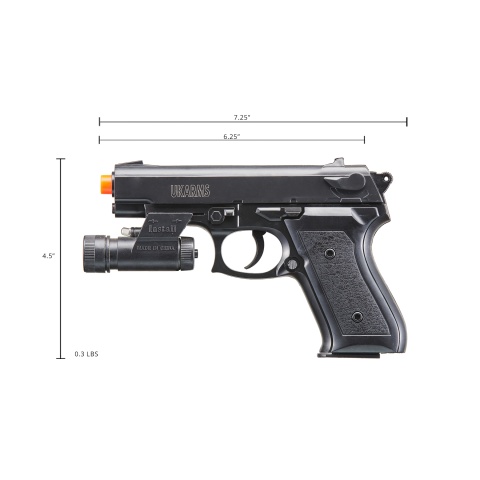 UK Arms VP99A Spring Powered Airsoft Pistol w/ Laser & Light (Color: Black)