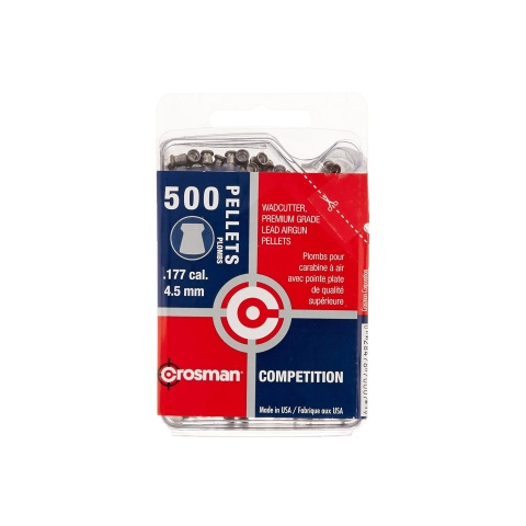 Crosman 500 Count Wadcutter .177 Caliber 7.4 Grain 4.5mm Airgun Pellets