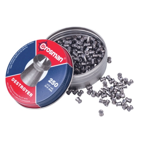 Crosman 250 Count Destroyer Pointed Rimmed .177 Caliber 7.4 Grain 4.5mm Pellets
