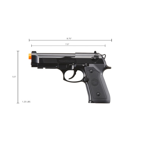 WinGun 302 Non Blowback M9 Airsoft Co2 Gas Blowback Airsoft Pistol (Color: Black)
