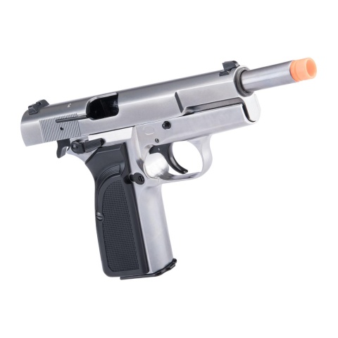 WE Tech Hi-Power Browning MK3 Gas Blowback Airsoft Pistol (Color: Silver)