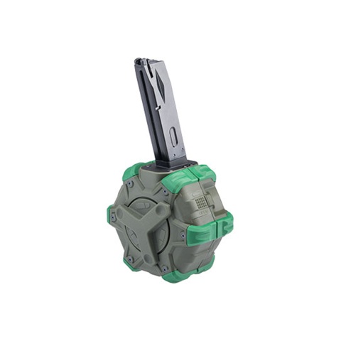WE-Tech Drum Magazine for M9 Gas Blowback Airsoft Pistols (Color: OD Green)