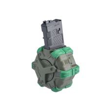 WE-Tech Drum Magazine for WE Open Bolt M4 Gas Blowback Airsoft Pistols (Color: OD Green)