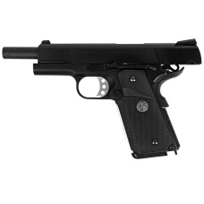 WE Tech 1911 Full Metal MEU Airsoft Gas Blowback Pistol - BLACK
