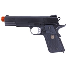 WE Tech 1911 Full Metal MEU Airsoft Gas Blowback Pistol - BLACK