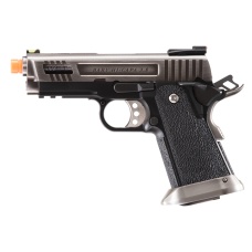 WE-Tech Hi-Capa 3.8 Full Auto Velociraptor Gas Blowback Pistol (Color: Black / Silver)
